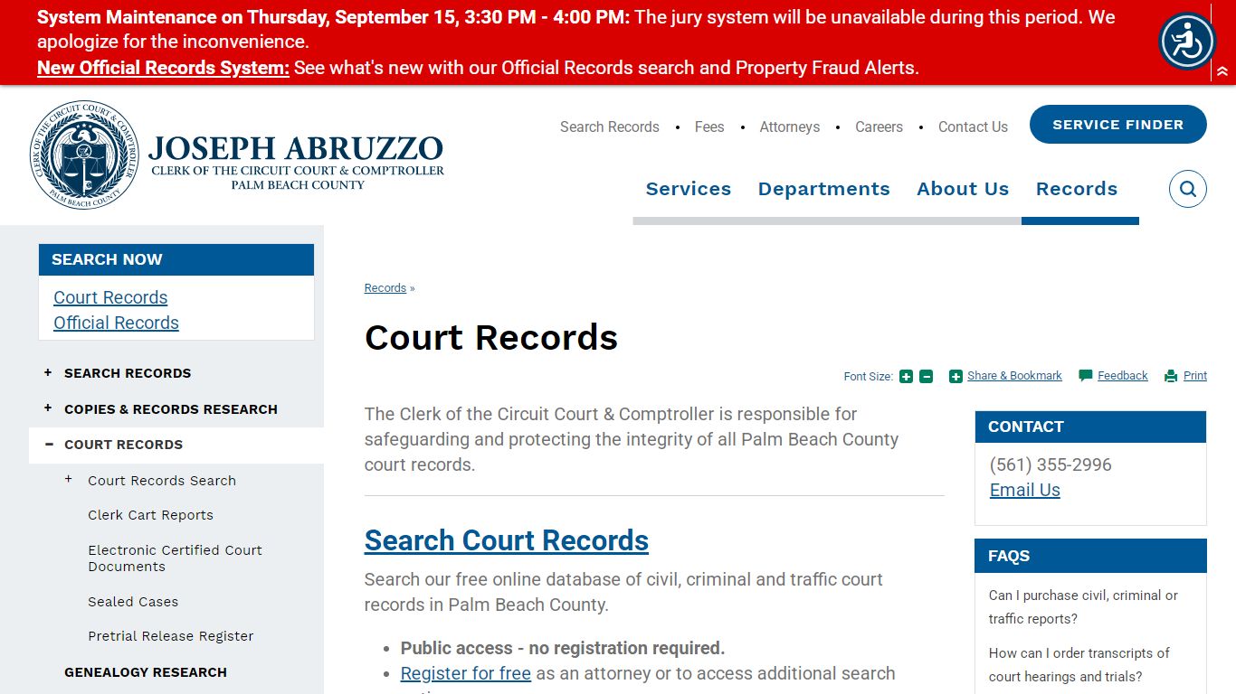 Clerk of the Circuit Court & Comptroller, Palm Beach County